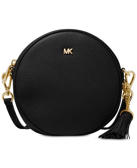 michael michael kors canteen leather circle crossbody bag|Michael Kors leather crossbody bag.